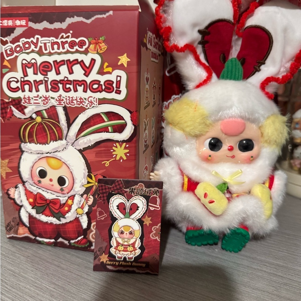 Baby Three Merry Christmas Series - Berry Plush Bunny